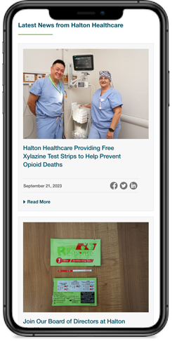 Halton Healthcare Website Mobile