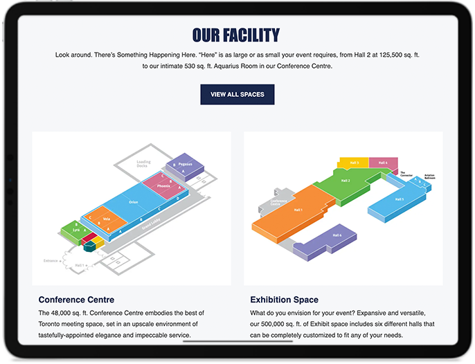 The International Centre Website iPad