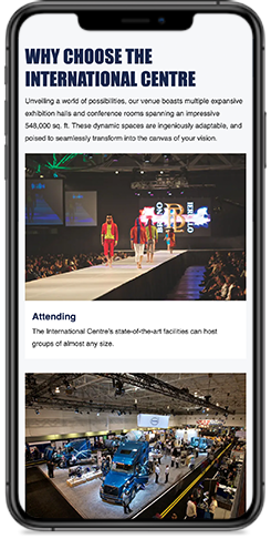 The International Centre Website Mobile